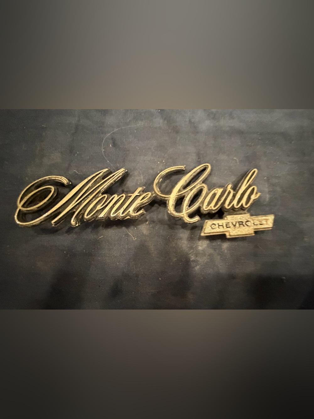Monte Carlo Script Wall Emblem in Gold - Chevrolet